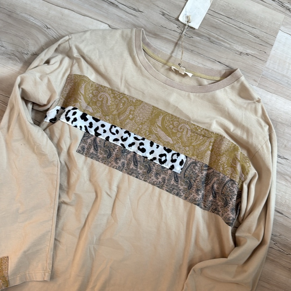 Long sleeve patchwork tee - Picture 2 of 3